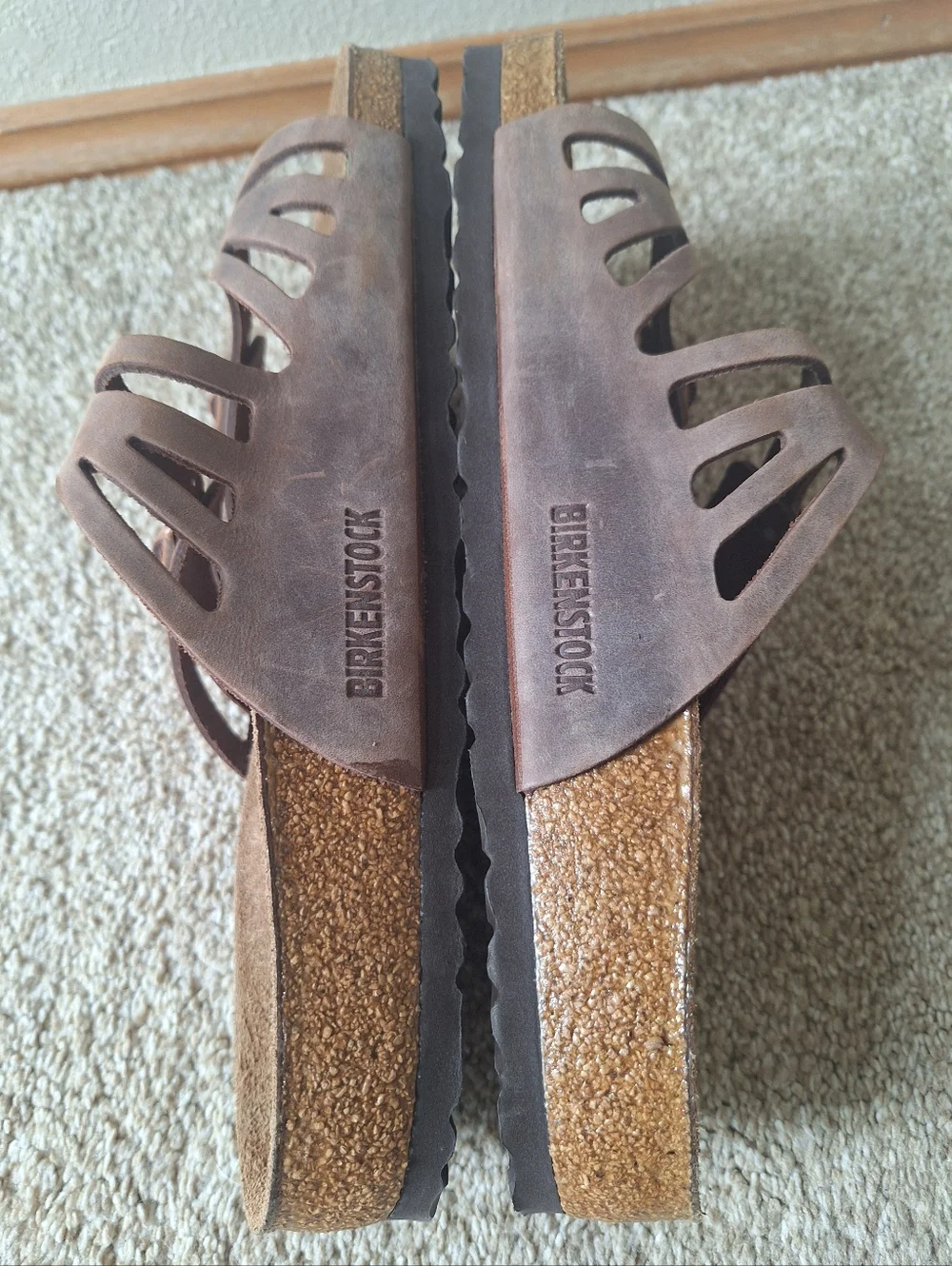 Birkenstock Brown Suede Double Buckle Sandals
